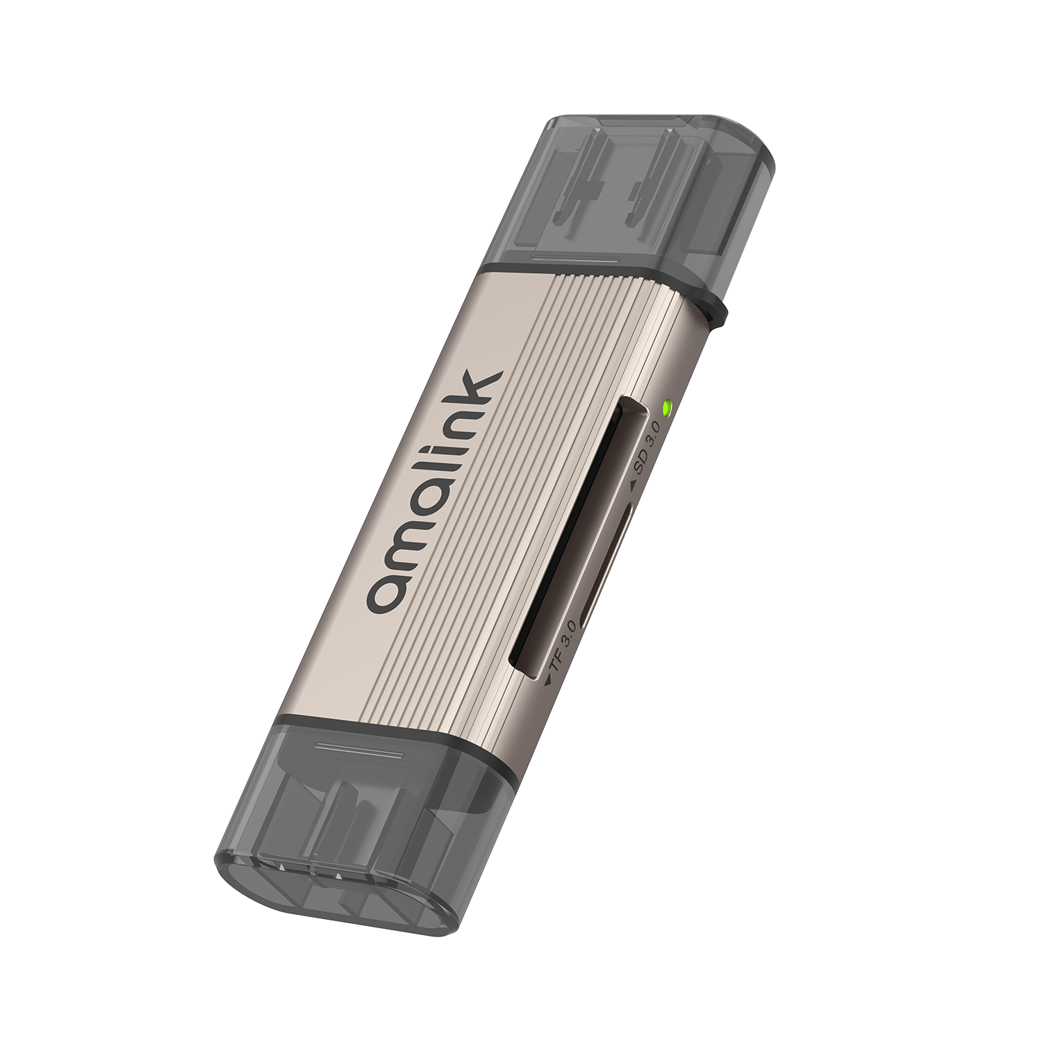 2-in-2 USB3.0 A+C to SD+TF Card Reader