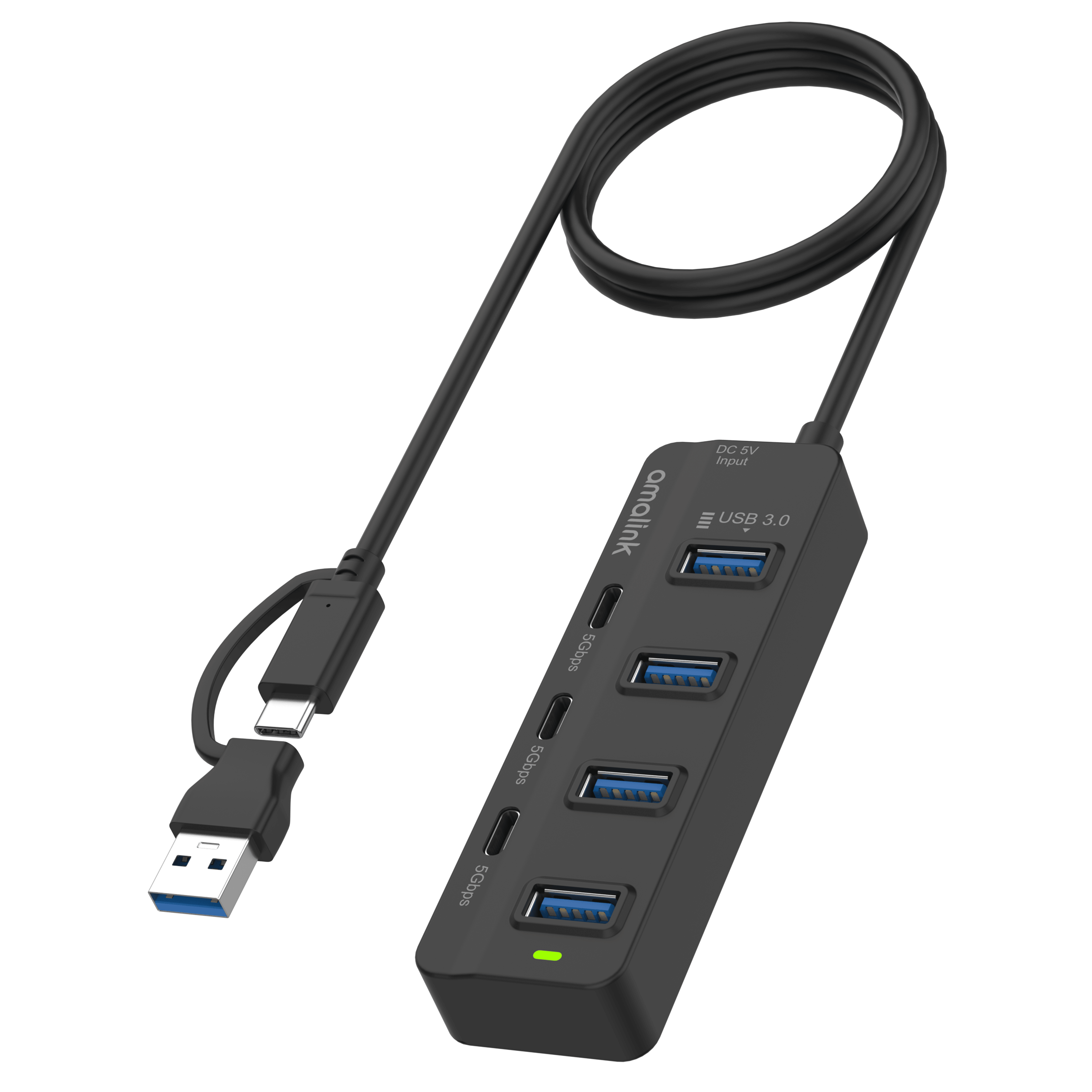 7-in-2 USB-C/USB 3.0 7-Port HUB