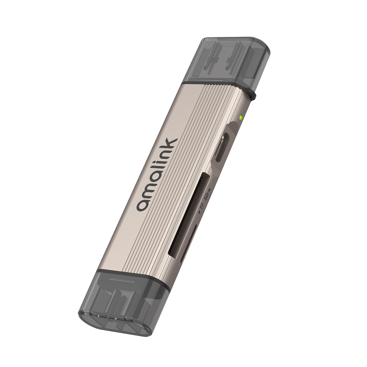3-in-2 USB-A &USB-C SD2.0 /TF2.0 Card Reader with USB-C 2.0 hub